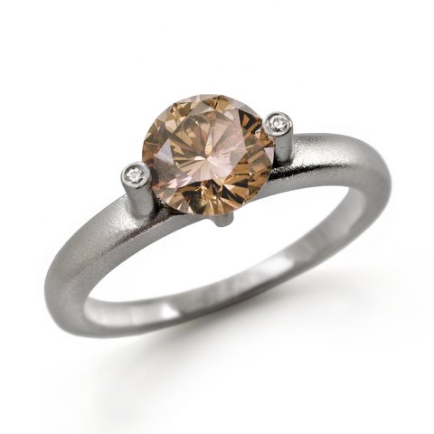 Fancy Brown Round Diamond Ring